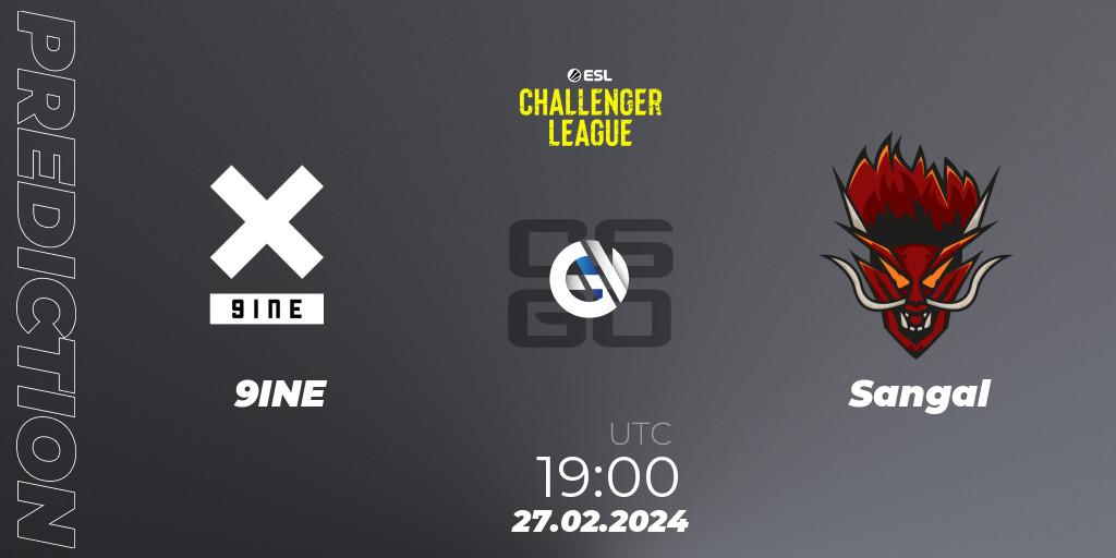 9INE - Sangal: Maç tahminleri. 27.02.24, CS2 (CS:GO), ESL Challenger League Season 47: Europe