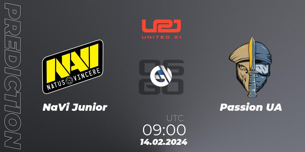 NaVi Junior - Passion UA: Maç tahminleri. 15.02.2024 at 15:00, Counter-Strike (CS2), United21 Season 11
