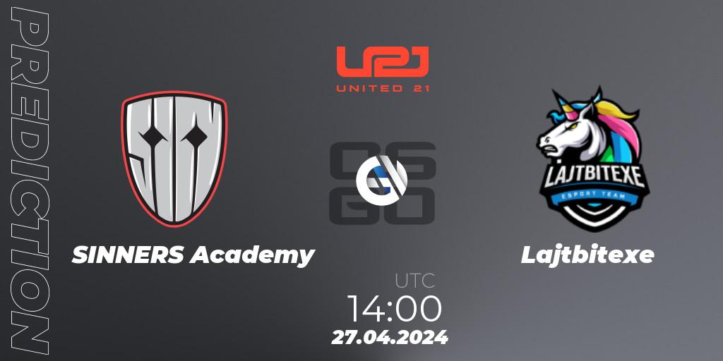 SINNERS Academy - Lajtbitexe: Maç tahminleri. 27.04.2024 at 14:30, Counter-Strike (CS2), United21 Season 13: Division 2