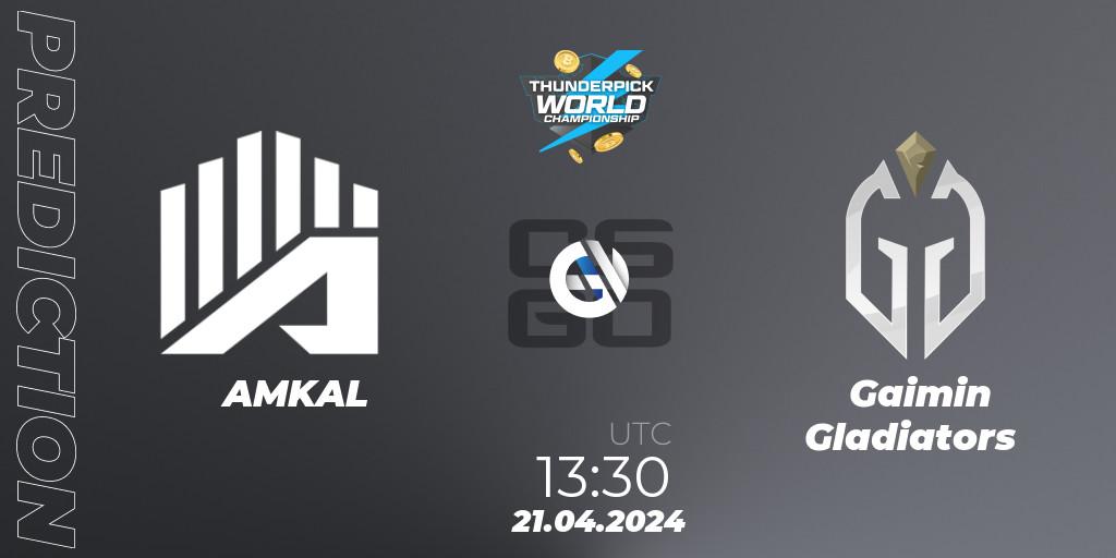 AMKAL - Gaimin Gladiators: Maç tahminleri. 21.04.2024 at 13:50, Counter-Strike (CS2), Thunderpick World Championship 2024: European Series #1