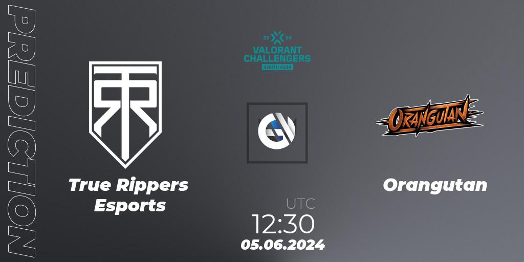 True Rippers Esports - Orangutan: Maç tahminleri. 05.06.2024 at 12:30, VALORANT, VALORANT Challengers 2024: South Asia - Split 2