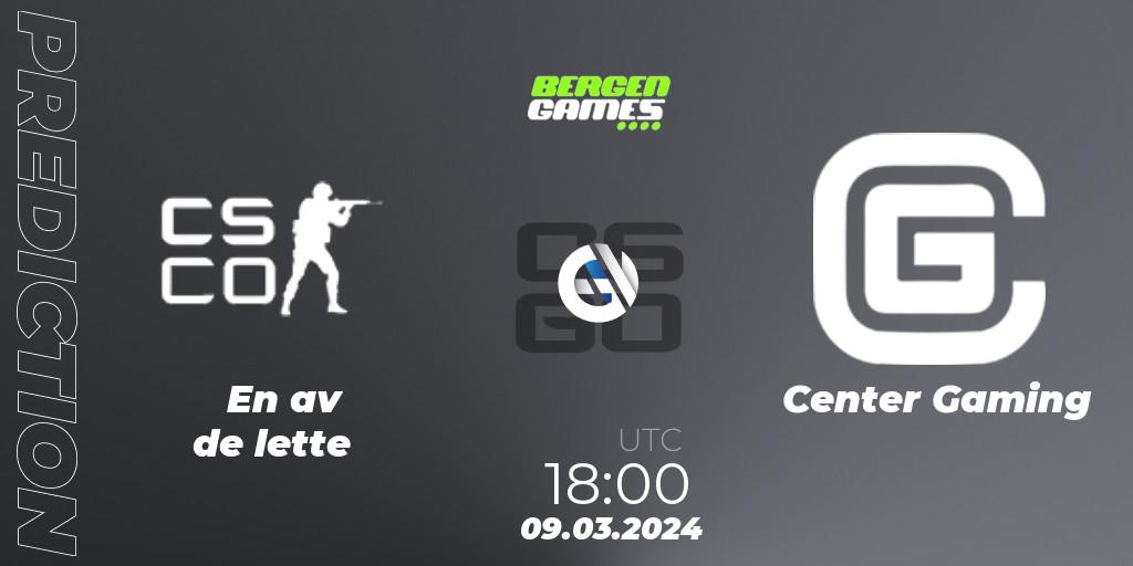 En av de lette - Center Gaming: Maç tahminleri. 09.03.24, CS2 (CS:GO), Bergen Games 2024: Online Stage