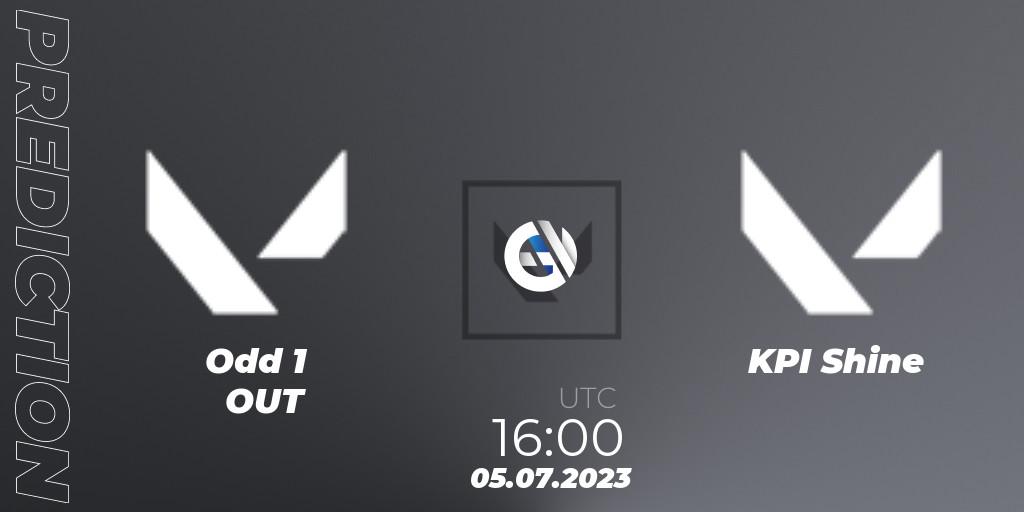 Odd 1 OUT - KPI Shine: Maç tahminleri. 05.07.2023 at 16:10, VALORANT, VCT 2023: Game Changers EMEA Series 2 - Group Stage