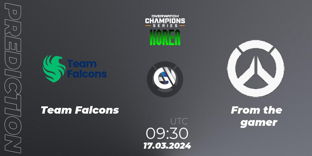 Team Falcons - From The Gamer: Maç tahminleri. 29.03.2024 at 11:00, Overwatch, Overwatch Champions Series 2024 - Stage 1 Korea