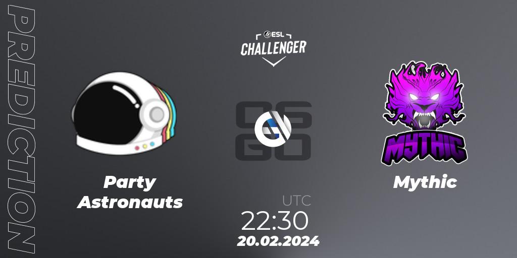 Party Astronauts - Mythic: Maç tahminleri. 20.02.2024 at 22:30, Counter-Strike (CS2), ESL Challenger #56: North American Closed Qualifier