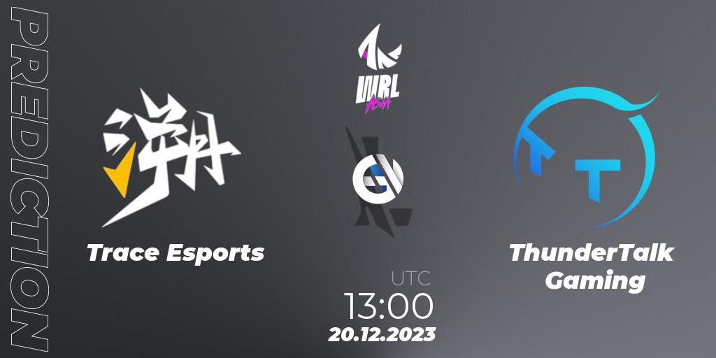 Trace Esports - ThunderTalk Gaming: Maç tahminleri. 20.12.2023 at 13:00, Wild Rift, WRL Asia 2023 - Season 2 - Regular Season