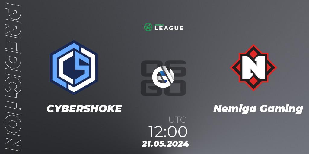 CYBERSHOKE - Nemiga Gaming: Maç tahminleri. 21.05.2024 at 12:00, Counter-Strike (CS2), ESEA Season 49: Advanced Division - Europe