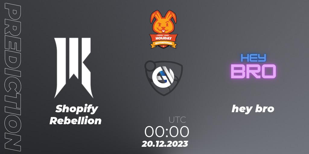 Shopify Rebellion - hey bro: Maç tahminleri. 20.12.2023 at 00:00, Rocket League, OXG Holiday Invitational