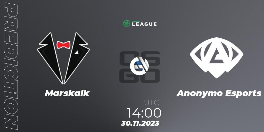 Marskalk - Anonymo Esports: Maç tahminleri. 30.11.2023 at 14:00, Counter-Strike (CS2), ESEA Season 47: Advanced Division - Europe