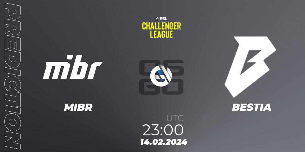 MIBR - BESTIA: Maç tahminleri. 14.02.2024 at 23:00, Counter-Strike (CS2), ESL Challenger League Season 47: South America