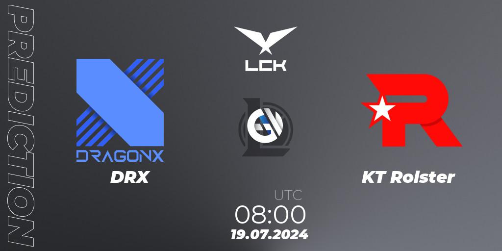 DRX - KT Rolster: Maç tahminleri. 19.07.2024 at 08:00, LoL, LCK Summer 2024 Group Stage