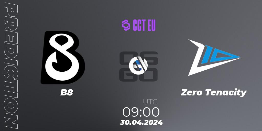 B8 - Zero Tenacity: Maç tahminleri. 30.04.2024 at 09:00, Counter-Strike (CS2), CCT Season 2 Europe Series 2 