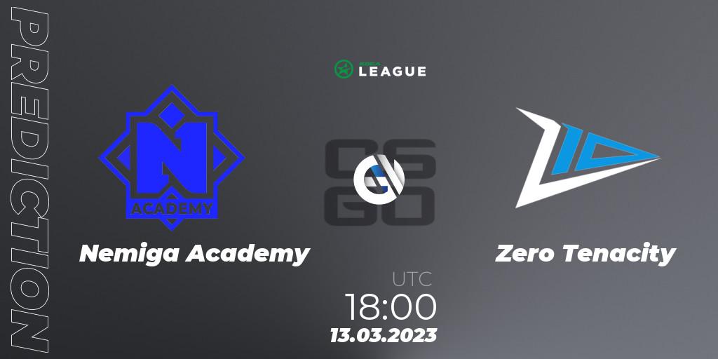 Nemiga Academy - Zero Tenacity: Maç tahminleri. 13.03.2023 at 18:00, Counter-Strike (CS2), ESEA Season 44: Main Division - Europe