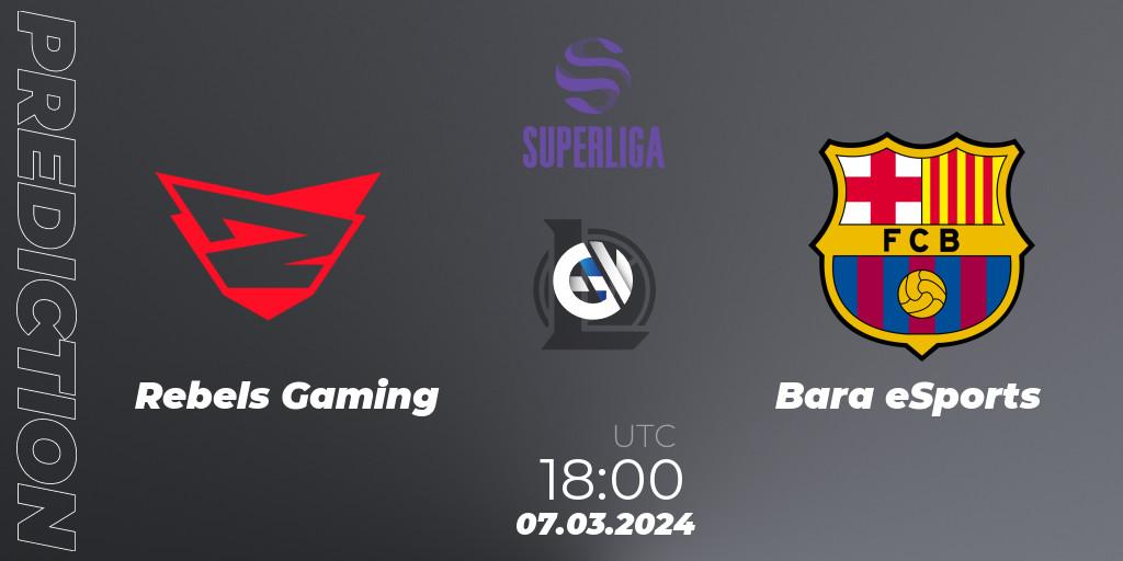 Rebels Gaming - Barça eSports: Maç tahminleri. 07.03.2024 at 18:00, LoL, Superliga Spring 2024 - Group Stage