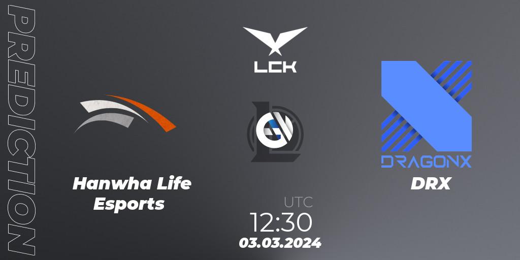 Hanwha Life Esports - DRX: Maç tahminleri. 03.03.24, LoL, LCK Spring 2024 - Group Stage