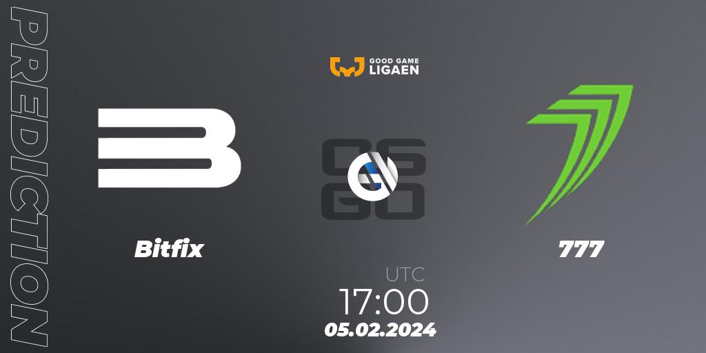Bitfix - 777: Maç tahminleri. 05.02.2024 at 17:00, Counter-Strike (CS2), Good Game-ligaen Spring 2024