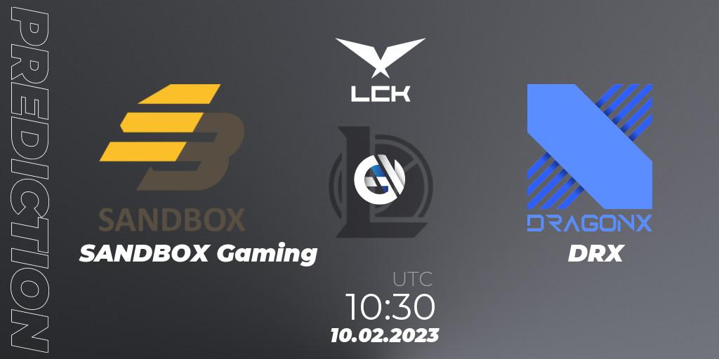 SANDBOX Gaming - DRX: Maç tahminleri. 10.02.23, LoL, LCK Spring 2023 - Group Stage
