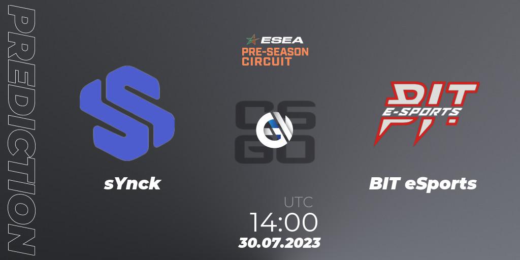 sYnck - BIT eSports: Maç tahminleri. 30.07.2023 at 14:00, Counter-Strike (CS2), ESEA Pre-Season Circuit 2023: European Final