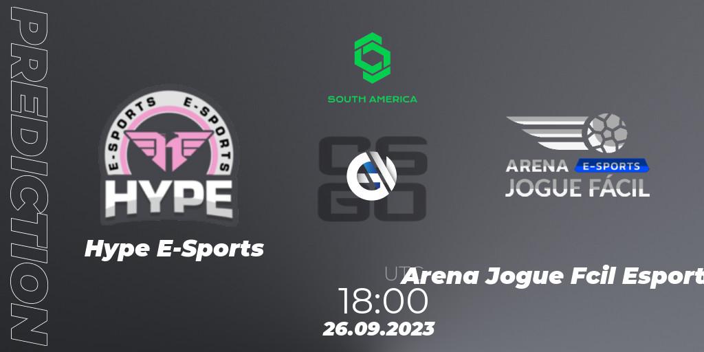 Hype E-Sports - Arena Jogue Fácil Esports: Maç tahminleri. 26.09.2023 at 18:00, Counter-Strike (CS2), CCT South America Series #12: Closed Qualifier