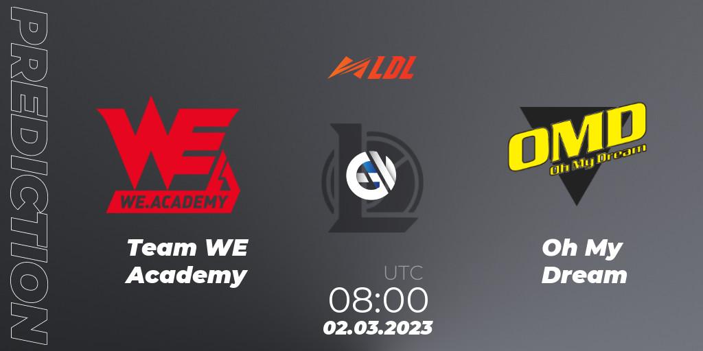 Team WE Academy - Oh My Dream: Maç tahminleri. 02.03.2023 at 08:15, LoL, LDL 2023 - Regular Season