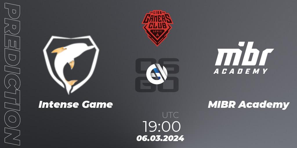 Intense Game - MIBR Academy: Maç tahminleri. 06.03.2024 at 19:00, Counter-Strike (CS2), Gamers Club Liga Série A: February 2024