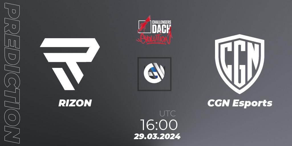RIZON - CGN Esports: Maç tahminleri. 31.03.24, VALORANT, VALORANT Challengers 2024 DACH: Evolution Split 1