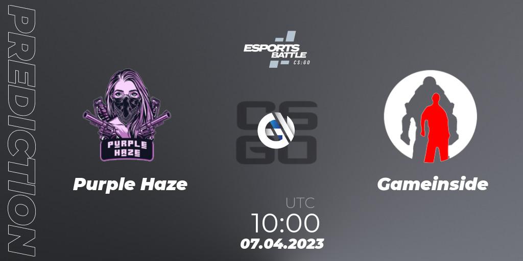 Purple Haze - Gameinside: Maç tahminleri. 07.04.2023 at 10:00, Counter-Strike (CS2), ESportsBattle Season 15