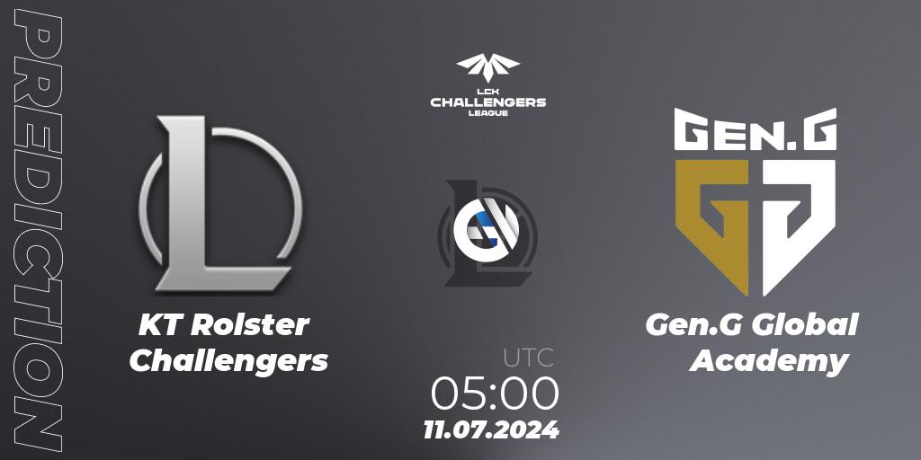 KT Rolster Challengers - Gen.G Global Academy: Maç tahminleri. 11.07.2024 at 05:00, LoL, LCK Challengers League 2024 Summer - Group Stage
