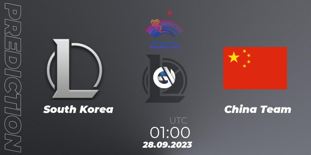Korea Team - China Team: Maç tahminleri. 28.09.2023 at 01:00, LoL, 2022 Asian Games