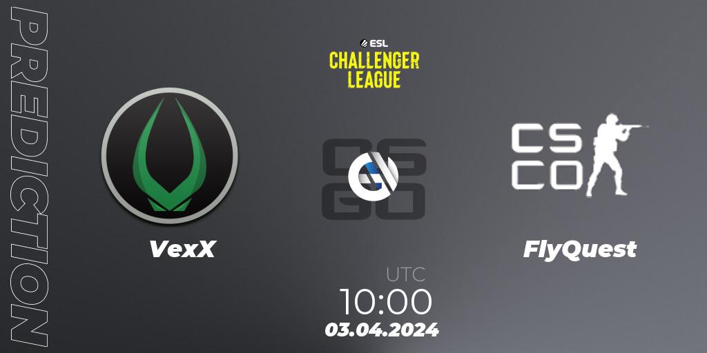 VexX - FlyQuest: Maç tahminleri. 03.04.2024 at 09:50, Counter-Strike (CS2), ESL Challenger League Season 47: Oceania