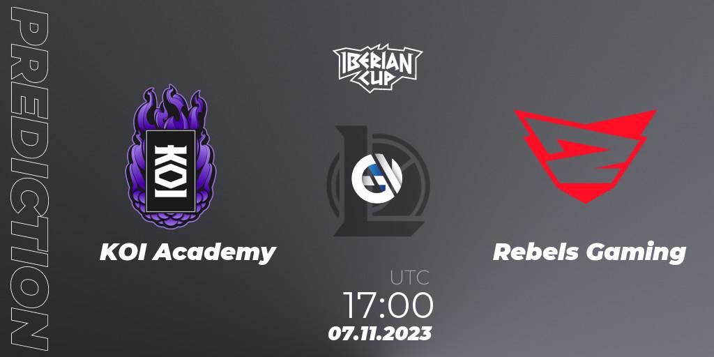 KOI Academy - Rebels Gaming: Maç tahminleri. 07.11.2023 at 17:00, LoL, Iberian Cup 2023