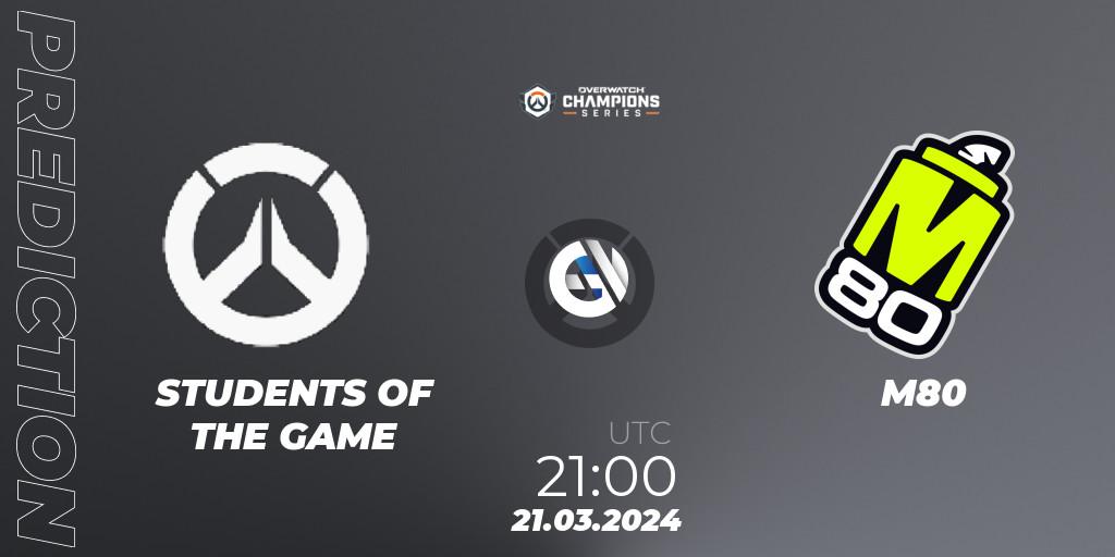STUDENTS OF THE GAME - M80: Maç tahminleri. 21.03.2024 at 21:00, Overwatch, Overwatch Champions Series 2024 - North America Stage 1 Main Event