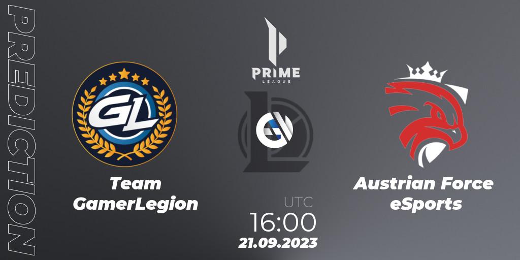 Team GamerLegion - Austrian Force eSports: Maç tahminleri. 21.09.23, LoL, Prime League 2024 - Promotion Tournament