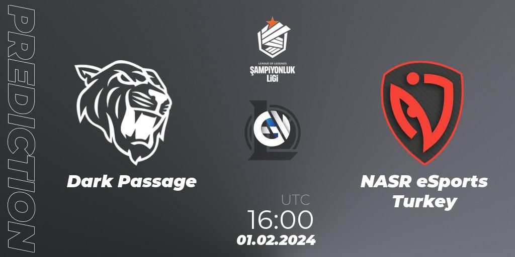 Dark Passage - NASR eSports Turkey: Maç tahminleri. 01.02.2024 at 16:00, LoL, TCL Winter 2024