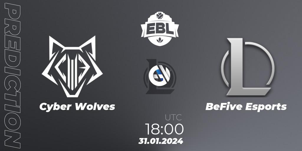 Cyber Wolves - BeFive Esports: Maç tahminleri. 31.01.2024 at 18:00, LoL, Esports Balkan League Season 14