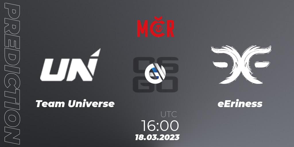 Team Universe - eEriness: Maç tahminleri. 18.03.2023 at 16:00, Counter-Strike (CS2), Tipsport Cup Prague Spring 2023: Closed Qualifier
