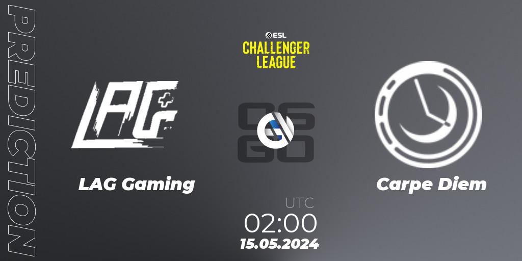 LAG Gaming - Carpe Diem: Maç tahminleri. 15.05.2024 at 02:00, Counter-Strike (CS2), ESL Challenger League Season 47: North America