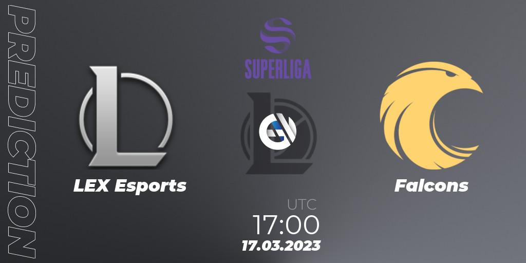 LEX Esports - Falcons: Maç tahminleri. 17.03.2023 at 20:00, LoL, LVP Superliga 2nd Division Spring 2023 - Group Stage