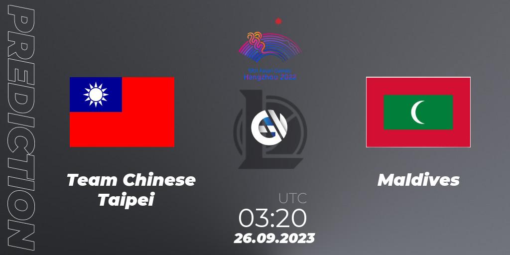 Team Chinese Taipei - Maldives: Maç tahminleri. 26.09.2023 at 03:20, LoL, 2022 Asian Games