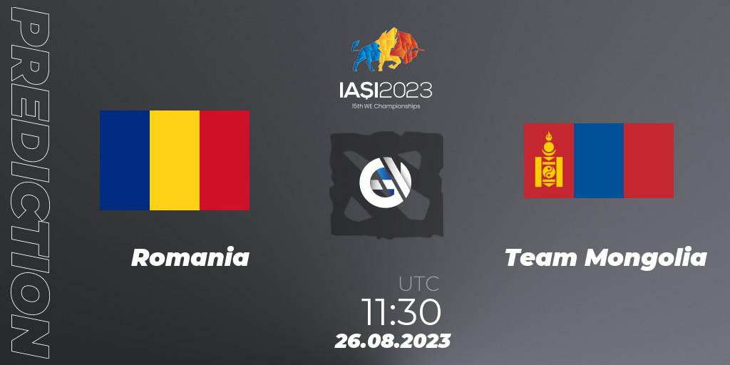 Romania - Team Mongolia: Maç tahminleri. 26.08.2023 at 17:30, Dota 2, IESF World Championship 2023