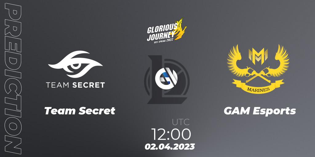 Team Secret - GAM Esports: Maç tahminleri. 02.04.23, LoL, VCS Spring 2023 - Group Stage