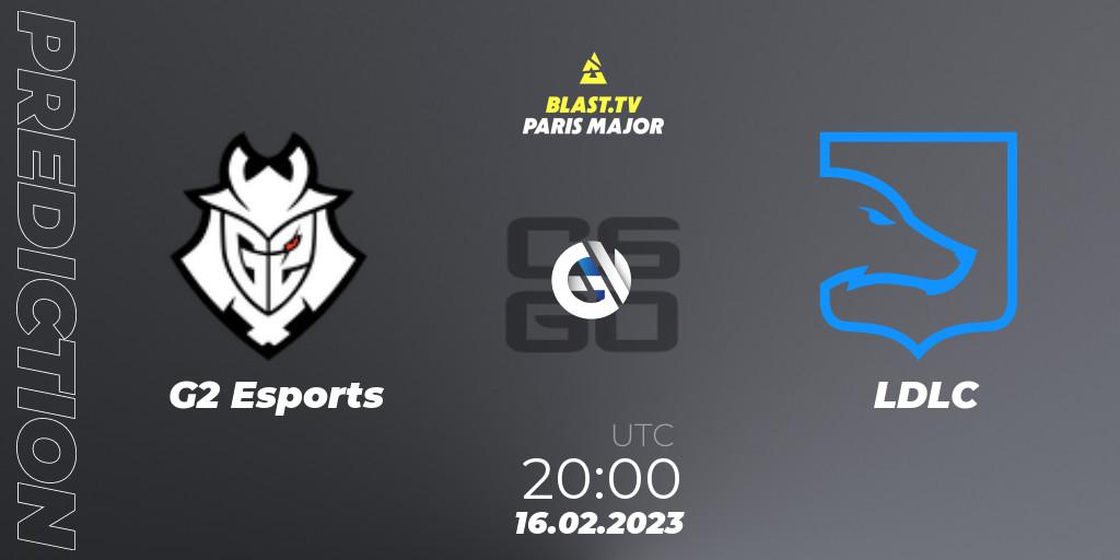 G2 Esports - LDLC: Maç tahminleri. 16.02.2023 at 20:00, Counter-Strike (CS2), BLAST.tv Paris Major 2023 Europe RMR Closed Qualifier A