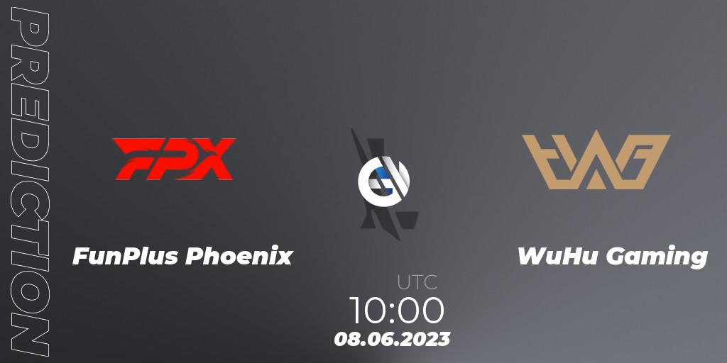 FunPlus Phoenix - WuHu Gaming: Maç tahminleri. 08.06.23, Wild Rift, WRL Asia 2023 - Season 1 - Regular Season