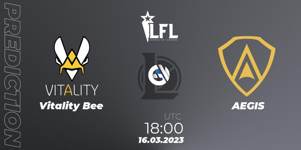 Vitality Bee - AEGIS: Maç tahminleri. 16.03.2023 at 18:00, LoL, LFL Spring 2023 - Group Stage