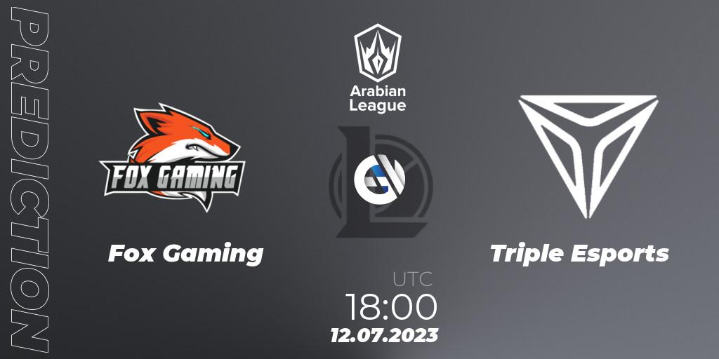 Fox Gaming - Triple Esports: Maç tahminleri. 12.07.23, LoL, Arabian League Summer 2023 - Group Stage