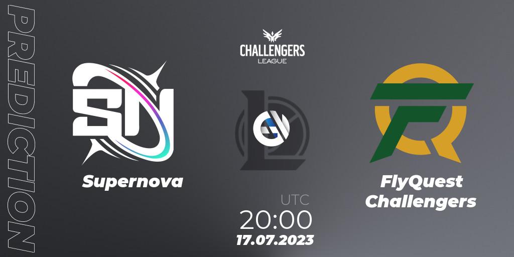 Supernova - FlyQuest Challengers: Maç tahminleri. 17.07.2023 at 20:00, LoL, North American Challengers League 2023 Summer - Group Stage