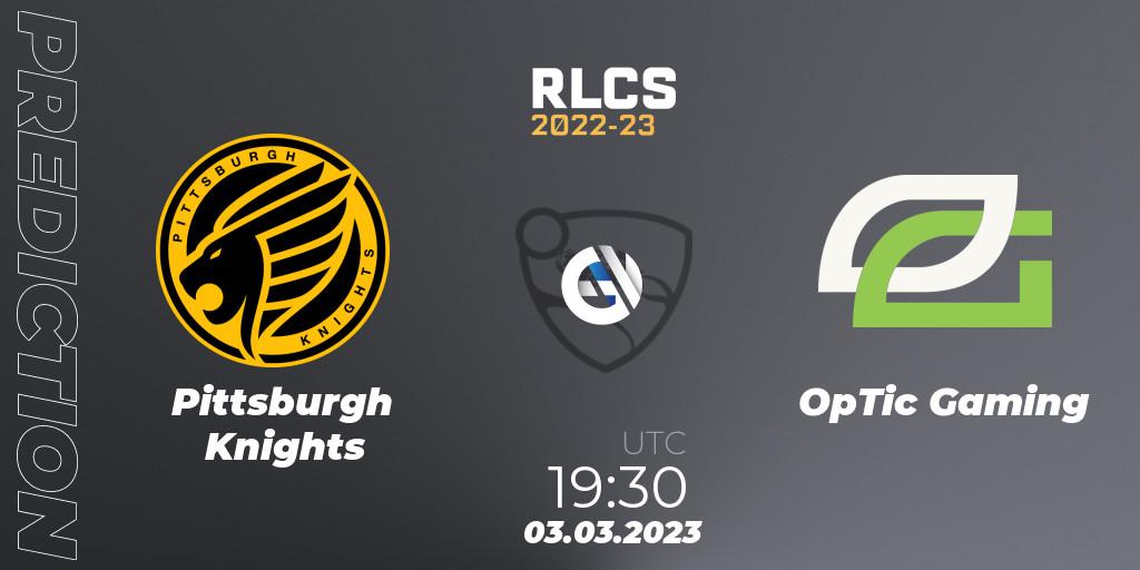 Pittsburgh Knights - OpTic Gaming: Maç tahminleri. 03.03.23, Rocket League, RLCS 2022-23 - Winter: North America Regional 3 - Winter Invitational