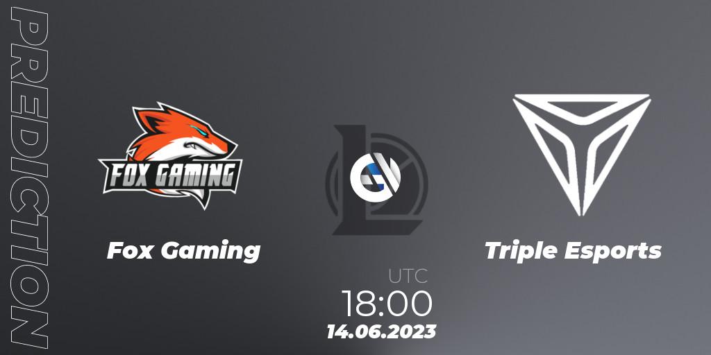 Fox Gaming - Triple Esports: Maç tahminleri. 14.06.2023 at 18:15, LoL, Arabian League Summer 2023 - Group Stage
