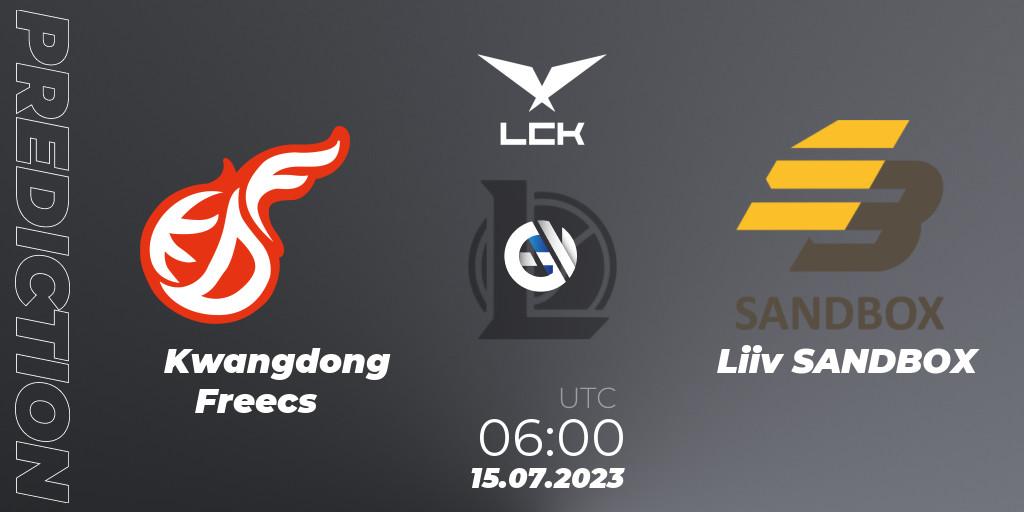 Kwangdong Freecs - Liiv SANDBOX: Maç tahminleri. 15.07.23, LoL, LCK Summer 2023 Regular Season