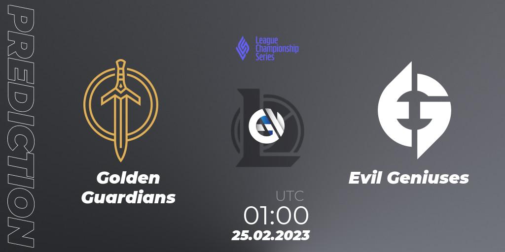 Golden Guardians - Evil Geniuses: Maç tahminleri. 25.02.23, LoL, LCS Spring 2023 - Group Stage